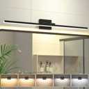 VOLISUN Modern Bathroom Vanity Light 48 inch, Rotatable, 30W Dimmable 5CCT Led Bathroom Light Fixture Over Mirror, Black Bar Vanity Light for Bathroom Mirror Cabinets-ETL Certificated