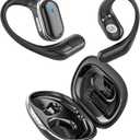 TRAUSI Open Ear Wireless Earbuds Bluetooth Headphones, 50H Playtime Stereo Ear Buds with ENC Noise Cancelling, Fast Charging, IPX7 Waterproof Sports Earphones with Earhook for Running/Workouts, Black