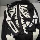 SOMSOC Men Halloween Skeleton Costume Glow in the Dark Adult Skeleton Onesie with Skull Face Cover , Size Medium