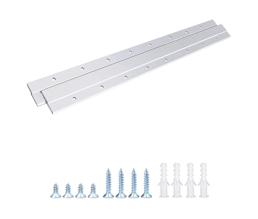 French Cleat Picture Hanger, Aluminum Z Hanger Interlocking Wall Mounting Bracket Hardware Kit Z Clips for Hanging Wall Painting, Mirrors, Panels, Artwork, Cabinet, Whiteboard (18 inch-1 Pair)