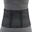 OTC Lumbosacral Support, 7-inch Lower Back, Lightweight Compression, Elastic, Black, Large