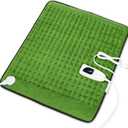 Deepsoon Heating Pad,Electric Heating Pads for Back,Neck,Abdomen,Moist Heating Pad for Shoulder,Knee,Arms,Legs,Dry/Moist Heat & Auto Shut Off,Christmas Gifts for Men and Women,Green Black,24x20 Inch