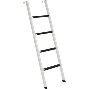 Anti-Slip RV Bunk Ladder, 57in Integrated Heavy Duty Steel Camper Bunk Bed Ladder with Rubber Pads and Hooks - White