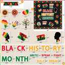 Black History Month Bulletin Board Set Paper Cutouts for African American Heritages Festival Holiday Party School Classroom Decoration Ideas 48 Pcs