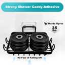 Black Soap Dish for Shower 2 Pieces, Suction Cup Square Shower Soap Holder - 201 Stainless Steel Black Soap Saver - Comfortable Essential for Apartment, Home and Dormitory (6.69'x3.54'x2.17')