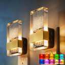 DORESshop LED Night Lights Plug into Wall, [2 Pack] 3 Level Dimmable Night Light, Rotatable Bubble Decorative Nightlight, Dusk to Dawn Sensor, Wall Sconce-Style Design Nightlights for Bathroom, RGB