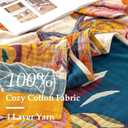 LUTBM Boho Throw Blanket 100% Cotton Soft Bed Throw Twin Lightweight Blanket Floral Bird and Butterfly Room Decor Breathable Bed Blankets,60"x80" All Season Reversible Blankets for Sofa Couch Chair