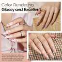 Modelones Nude Dip Powder Nail Kit, 4 Colors Brown Gold Glitter Dipping Starter Set with Liquid and Complete Accessories for French Nails Art Salon DIY at Home Manicure