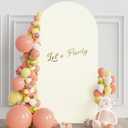 Wokceer 6.6FT Wedding Arch Backdrop Cover Spandex Fitted Ivory Wedding Arch Covers Round Top Chiara Arches Backdrop Cover for Birthday Party Ceremony Banquet Decoration.