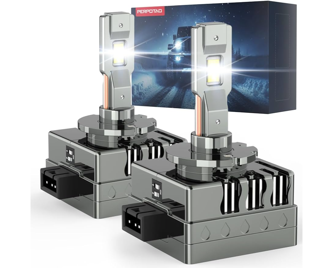 D1S Bulb, 46000LM, 800% Brightness, 6000K White, 10x Cooling, Fast Plug, Fog Light, Xenon HID Replacment, Compatible 99.99%, 2-Pack