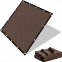 90% Shade Cloth Sun Shade Fabric Privacy Screen Shade Cover for Patio Garden Pergola Shade Cover Canopy with Grommets, 12X16 FT, Mocha