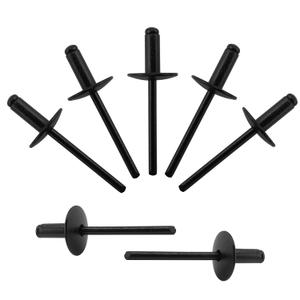 ALLCLEAN 110pcs All Black Large Flange Rivets,3/16 * 1/2" Open End Aluminum Blind Rivets,4.8 * 12 Pop Blind Rivet