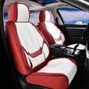 Coverado Car Seat Covers Full Set, Car Seat Protector Waterproof, Nappa Leather Car Seat Cushion, Seat Covers for Cars, Front Seats and Back Universal Fit for Most Cars