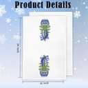 Christmas Chinoiserie Kitchen Towels Decor,Blue Bow Coquette Christmas Tree Towels Gifts,Blue Christmas Hand Towels for Bathroom Kitchen,Grandmillennial Decor, 16x24 Inches Set of 2