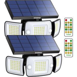 Outdoor Solar Light Waterproof, 6000mAh 1200LM Motion Sesnsor Flood Lights with Dual Sensor, 4 Modes Remote Control, 270° Wide Angle Security Light for Garden Garage Yard Pathway Farm