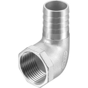 uxcell 304 Stainless Steel Hose Barb Fitting Elbow, 25mm Barbed x 1" NPT Female Pipe Connector Adapter for Water Fuel Air