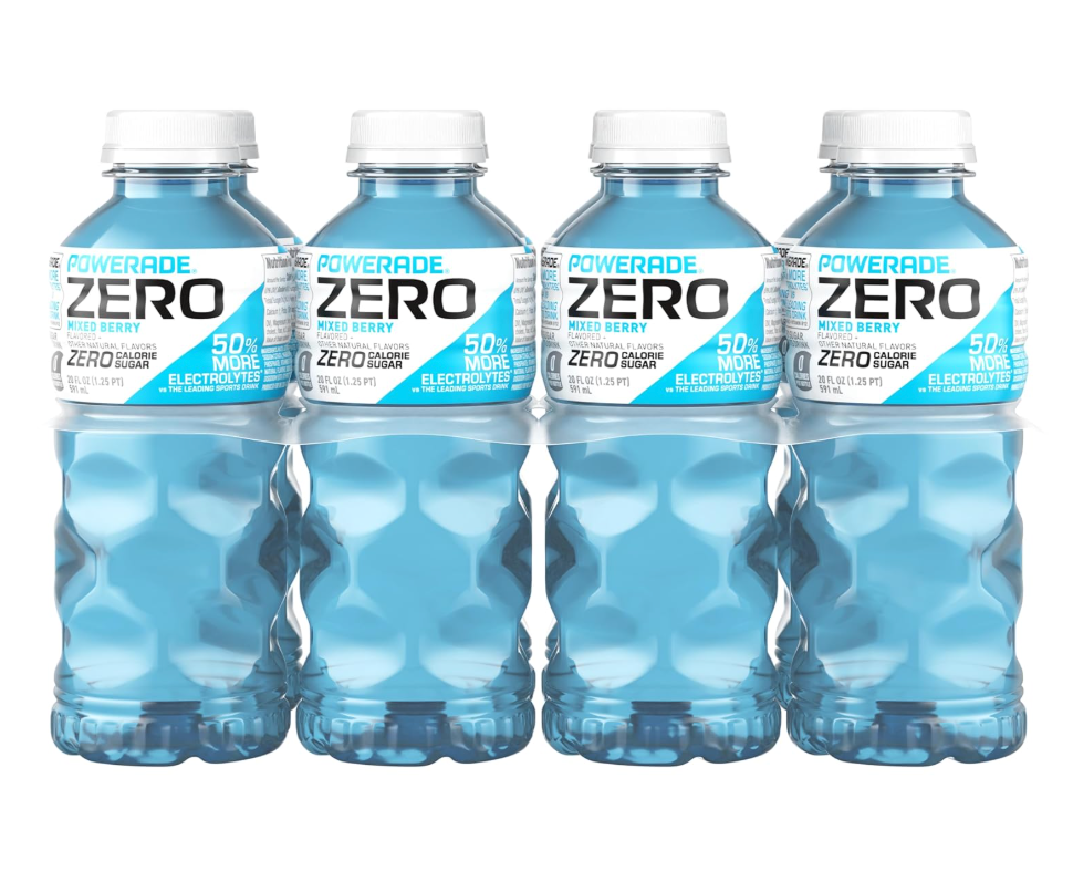 POWERADE Electrolyte Enhanced Zero Sugar Mixed Berry Sports Drink, 20 Ounce (Pack of 24) (EXP 09/09/26)