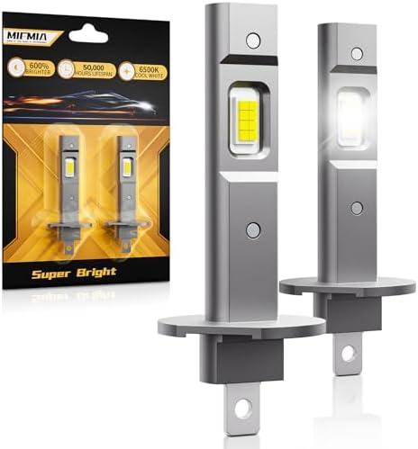 MIFMIA H1 LED Bulb, 800% Brighter 1:1 Mini Size, No Adapter Required Non-Polarity 6000K Cool White, Plug and Play IP68 Waterproof, Pack of 2, Interior Lights Dome Map Door License Plate Lights