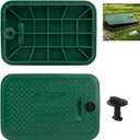 1pcs 113c Series Replacement Irrigation Valve Box Cover (12 x 17 Inch), Heavy Duty PP Sprinkler Box Lid with Protective Plug, UV-Resistant Water Valve Protector for Outdoor Lawn & Garden, Green