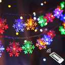 Multi Colored Christmas Lights, 20 FT 40 LED Multicolored Snowflake String Lights, 8 Modes Timer Battery Operated Colorful Fairy Lights Bedroom Party Home Xmas Decor Christmas Tree Decorations