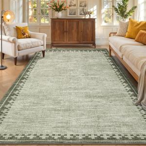 GarveeHome 8x10 Cross Bordered Living Room Rug Non Slip Neutral Carpet