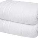 Infinitee Xclusives 100% Cotton Luxury Bath Towels Set of 2 (27x54 Inches) (Brilliant White, Bath Towels - Pack 2)