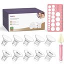 Nuliie 8PCS Silicone Flanges Insert Replacement Kit, Flange Sizing Kit 13mm for 24mm Flange/Shield Breast Pumps, Pumping Essential Kit for Moms