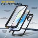 ANTSHARE for iPhone 17 Case, IP68 Waterproof Shockproof Case, [Built-in Screen Protector] - 12 FT Military Dropproof - Full Body Heavy Duty Rugged Phone Cover 6.3 inches - Black/Clear
