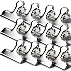 Chip Bag Clips, 12Pcs Sliver Stainless Steel Chip Clips for Food Packages, Metal Kitchen Clip for Snack Bags, Food Storage and Office Home Kitchen (Small)