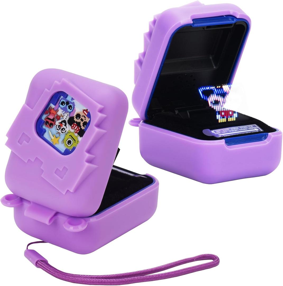 2 x MGZNMTY Silicone Case for Bitzee Disney Interactive Toy Digital Pet and Case, Protective Skin Cover for New Bitsy Electronic Virtual Pet (Purple)