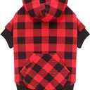 Dog Hoodie Sweater Red Buffalo Plaid Pet Clothes Warm and Soft Breathable Cozy Large Pet Sweater Dog Hoodies for Large Dogs with Pocket (L)