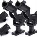 HiUmi Adjustable Rotatable Plastic Fishing Rod 3 Mount Rack Holder Bracket Boat Canoeing Rowing Mount Kit Kayak Side Rod Holder H50-2Pack