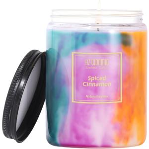 Scented Candles | Spiced Cinnamon Candle |Soy Wax Jar Candle| Extra Strong and Long Lasting Scented Candles| Holiday Aromatherapy Candle | Funny Birthday Gifts for Women|9.5oz 80 Hour Burn