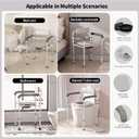 Adjustable Medical Bedside Commode Chair with Padded Backrest, Drop Arm Support, Height Adjustable White