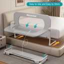 Bed Rail for Toddlers, Baby Bed Rail Guard with U-Shape Base, Height Adjustable & Foldable Toddler Bed Rails for Full Size, Queen, King, Twin (Grey, 59in)