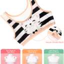 Donella Girls Training Bras - Soft Cotton Kids Sports Bra, 5 Pack Crop Tops, Kitten Prints, Age: 6-7