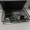 Dish Drying Rack, 2 Tier Dish Racks for Kitchen Counter, Compact Drying Rack Kitchen, Rust-Resistant Dish Drainer, Detachable Space-Saving Dish Rack with Drainboard, Utensil Holder, Black