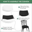 Outdoor Chair Cushions Set of 4: Waterproof & Fade Resistant Patio Furniture Cushions - 18.5 x 16 x 2 Inch Non Slip Round Corner Seat Cushion Pads with Removable Cover for Garden Yard Lawn, Black