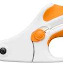 Fiskars Easy Action Scissors, No. 8, Spring-Assisted & SoftGrip Bent Handle Reduces Hand Fatigue, Precision Stainless Steel Blades for Clean Tabletop Cutting, Ambidextrous Design, Stainless Steel