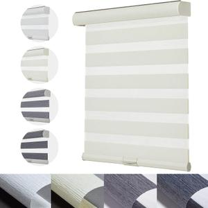 Persilux Cordless Zebra Blinds for Windows with Jacquard Pattern Insulated Roller Shades Light Filtering Sheer Window Shades for Home, Office and Door (27" W x 72" H, Cream) (27"W x 72"H Ready Made)