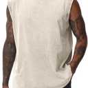 Yimoon Mens Tank Tops Workout Sleeveless Shirts Cotton Acid Wash Tees Loose Gym Muscle Shirts, Size XL