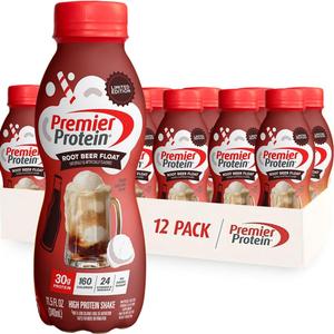 Premier Protein Shake, Limited Edition, Root Beer Float, 30g Protein, 1g Sugar, 24 Vitamins & Minerals, Nutrients to Support Immune Health, 11.5 fl oz, 12 Pack (EXP 05/06/26)