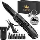 Gifts for Men Him Dad Boyfriend,Multitool Pocket Knife for Men,Anniversary Christmas Gifts for Birthday,Hiking Camping Knife with Screwdrivers Pliers Bottle Opener