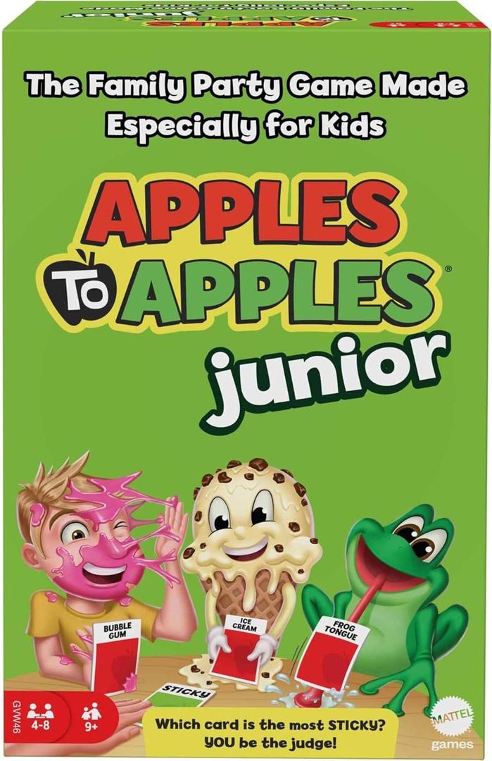 Mattel Games Apples to Apples Junior, The Game of Crazy Comparisons, Board Game with 504 Cards, Family Party Game Especially for Kids, Gift for Kid, Teen & Family Game Night Ages 9 Years & Older