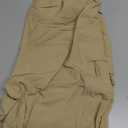 DOWMQ Men's Casual Cargo Pants Workout Sweatpants Joggers Stretch Hiking Drawstring Tactical Trousers Khaki,S