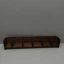 Wall Mounted Coat Rack with Shelf, Wooden Entryway Organizer with Hidden Metal Hooks for Hanging Coats Bags Keys, Modern Floating Shelf for Hallway Bathroom