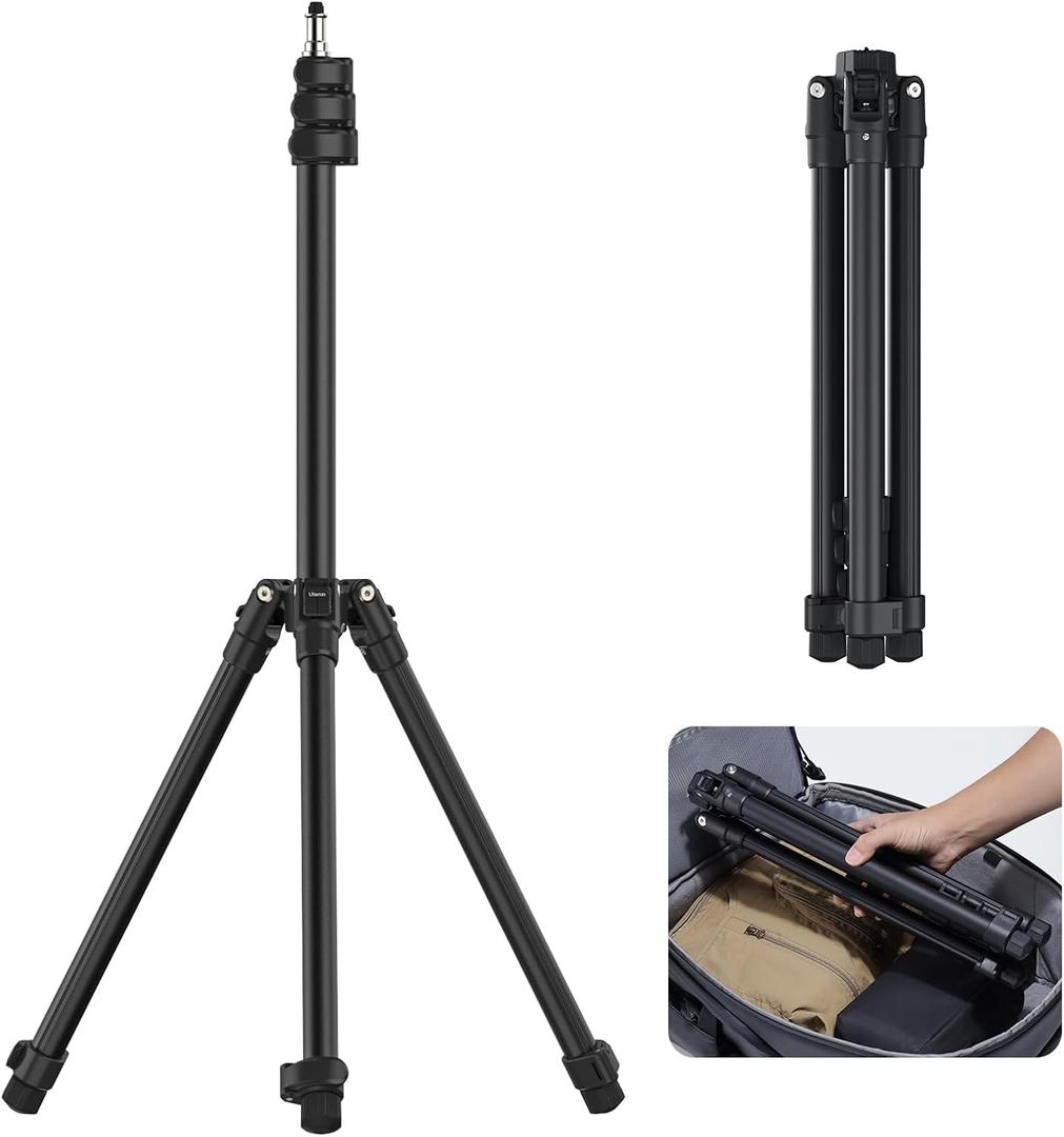 ULANZI Black Aluminum Light Stand, 6.32ft Extendable Tripod for Strobe Lights, Webcams, Cameras & Softboxes