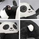 Cute Panda Plush Long Body Pillow Cuddle Cartoon Stuffed Animals Panda Plushie Soft Doll Pillows Gifts for Kids Girls Grey White