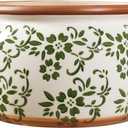 Vintage Ceramic Flower Pot - Indoor Outdoor Planters with Drainage Holes & Filter Screen, 9 Large Rustic Farmhouse Decorative Plant Pots for Garden/Patio/Balcony (Green Vines, Large)