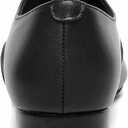 Men's Ballroom Dance Shoes Black Leather Sole Tango Salsa Latin Character Shoe (8.5)